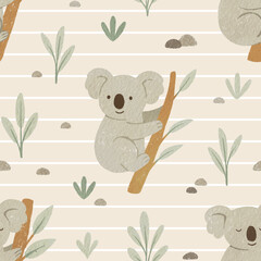 Australian animals seamless pattern design. Repeat pattern