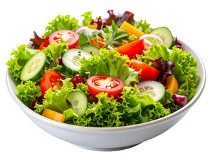 Healthy Garden Salad with Lettuce, Tomato, and Cucumber Transparent PNG