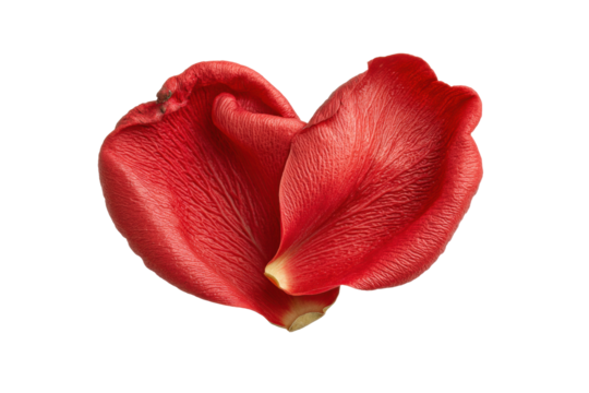 PNG Red rose petals forming heart shape on black background