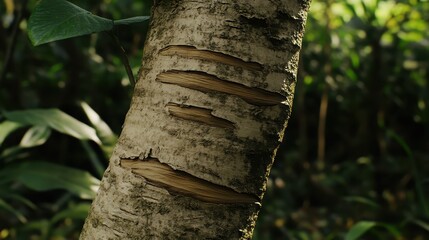 Naklejka premium Close-Up of Bark with Distinct Scratches on Tree in Nature Setting