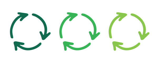 Hand drawn recycle arrow icon Recycling resources symbol Reuse of materials, zero waste, green environment, saving the planet