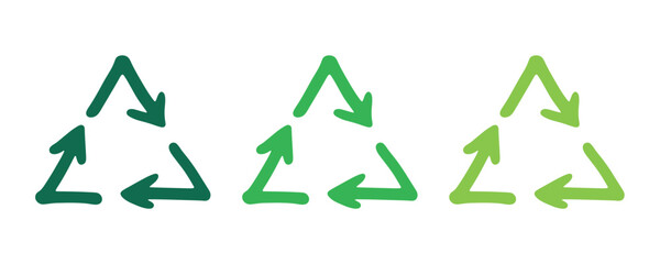 Obraz premium Hand drawn recycle arrow icon Recycling resources symbol Reuse of materials, zero waste, green environment, saving the planet