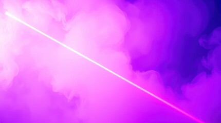 Neon Beam Cutting Through Purple Clouds