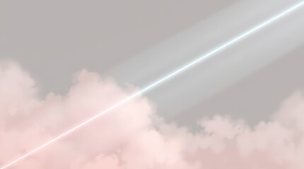 Pink Clouds And Light Beam