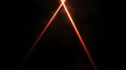Red Light Beams on Black Background