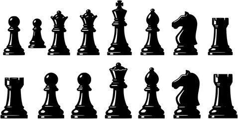 Complete set of chess pieces

