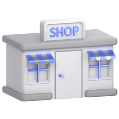 3d icon of a shop store building	
