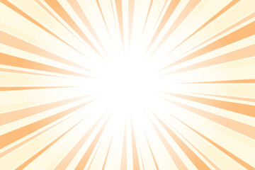 Obraz premium Mellow apricot orange sunburst background. Abstract sun light rays background. 