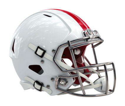 Football action helmet sports field equipment showcase dynamic view