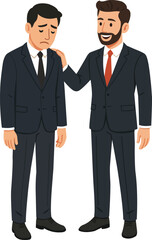 Businessman Comforting Sad Colleague Illustration