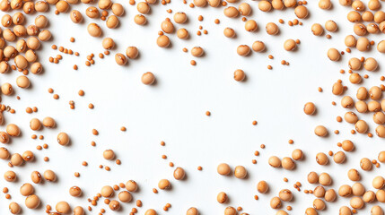Scattered Soybeans Forming A Circular Pattern