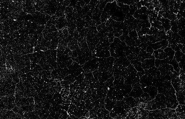 Distressed Grunge Texture with Cracks on Black Background