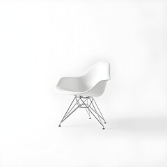 Eames-Style Designer Chair In Clean White Studio Interior