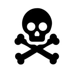 The iconic Jolly Roger pirate flag, with its skull and crossbones, is a universal symbol of danger and death