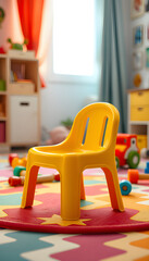 Children's Chair With Bright Colors In Playroom Setting