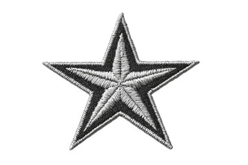 Obraz premium PNG Silver embroidered star patch on black background