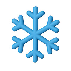 Obraz premium A stylized 3d blue snowflake icon with rounded edges isolated on transparent background