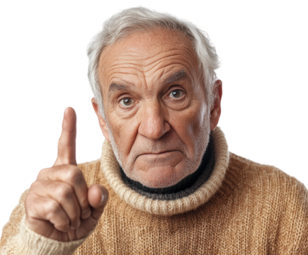 Senior man expressing disapproval portrait