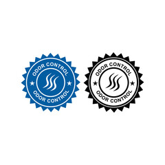 Odor control logo with wavy lines, signifying fresh air and the elimination of unpleasant smells.