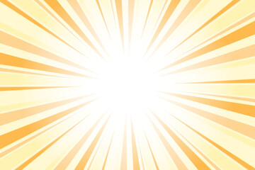 Pastel orange sunburst background. Abstract sun light rays background. 