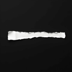 White Torn Paper Edge On Solid Black Background Texture