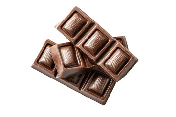 Obraz premium PNG Delicious milk chocolate bars stacked against black background