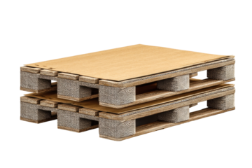 PNG Stacked wooden pallets on black background for shipping and storage solutions