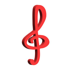 Obraz premium 3d treble clef. Hand drawn musical symbol. Single element for print, web, design, decor, logo