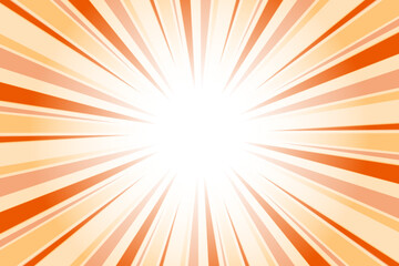 Persimmon orange sunburst background. Abstract sun light rays background. 