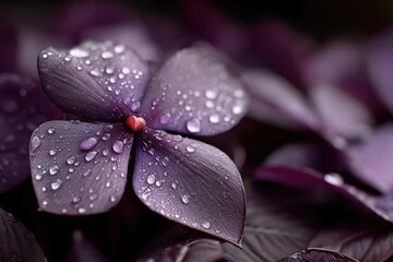 A purple flower with water droplets on it