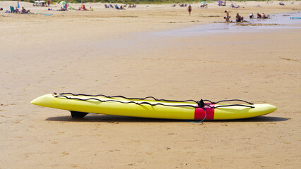 emergency rescue board for rescuing bathers on the beach