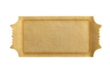 PNG Blank gold ticket template with textured surface and ornate edges