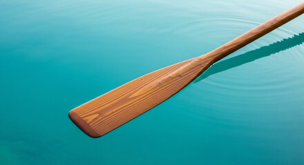 Wooden Paddle in Turquoise Water for Palau Constitution Day
