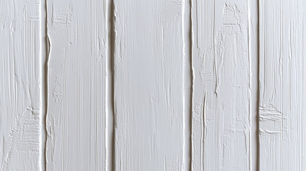 Naklejka premium White painted wooden wall with textured vertical planks showing natural grain and rough surface, creating clean and rustic background with soft light enhancing details