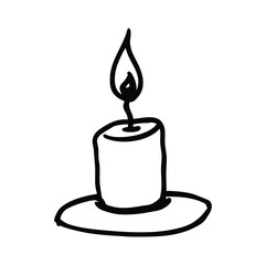 candle line art silhouette vector illustration