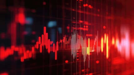 finance red stock chart