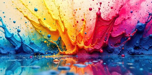 Vibrant Paint Explosion Mesmerizing Canvas Splash of Color and Texture