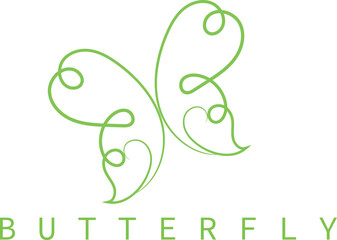 Elegant Green Butterfly Logo Design with a Minimalist and Modern Style