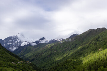 mountain landscape with clouds