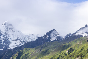 mountain landscape with clouds