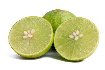 Photo of a vegetable, lime, on a white background, taken with a 45Mp high resolution camera.