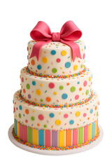 birthday cake isolated on transparent background .
