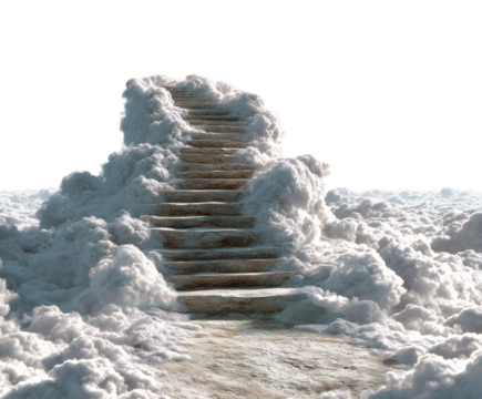 Stairway to dreams among clouds ethereal landscape surreal