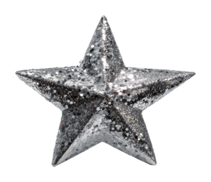 Decorative silver star ornament festive home concept