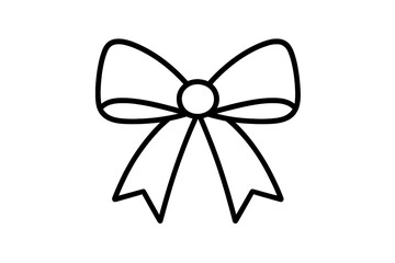 Simple black outline of a decorative bow suitable for various artistic applications and design projects