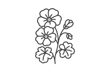 Floral illustration featuring delicate flowers and leaves designed in a simple line art style for artistic inspiration