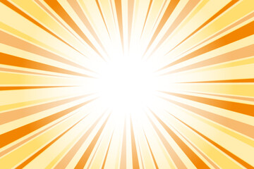 Tangerine orange sunburst background. Abstract sun light rays background. 