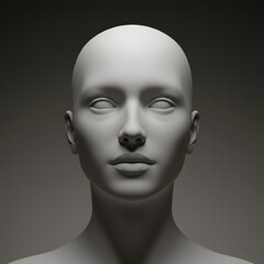 Minimalistic Expressionless Face Against a Simple Background