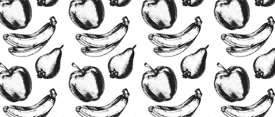Vintage fruit engraving illustration with botanical details, retro style texture, rustic composition and nature-inspired minimalism, perfect for seasonal packaging design.