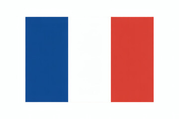 A clean and simple flat vector illustration depicting the iconic French national flag with its distinct blue, white, and red vertical stripes.